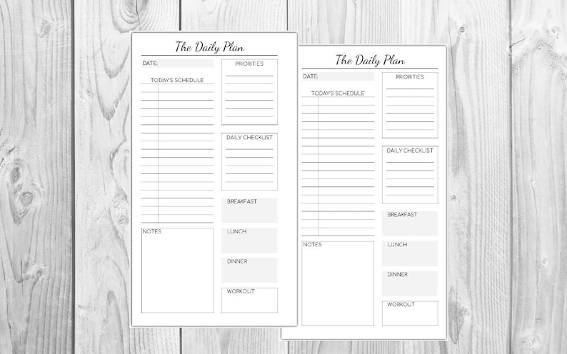 Personal Size Daily Planner Printable Personal Inserts | Etsy