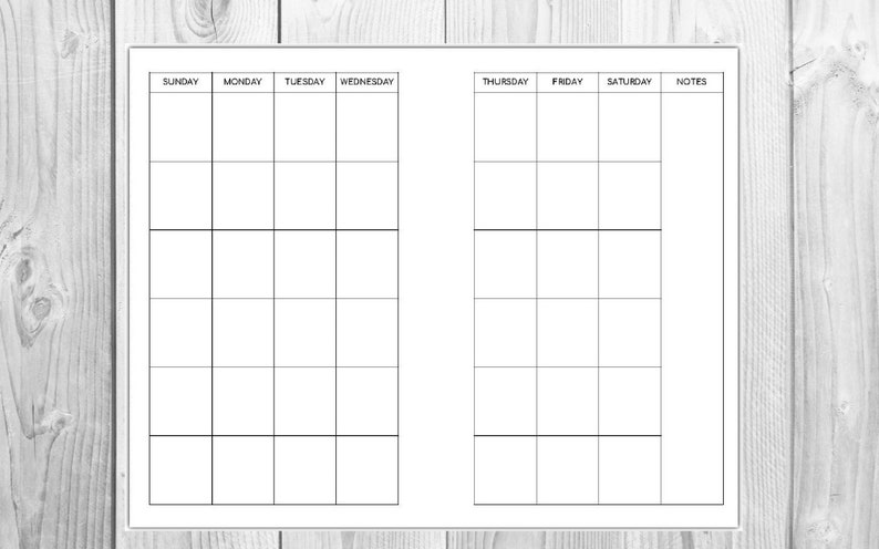Pocket Size TN Monthly Planner Blank Calendar Printable Etsy