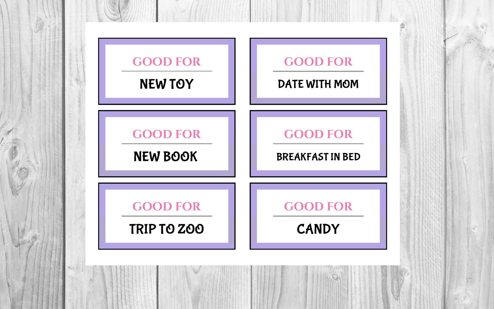 Unicorn Coupon Book 36 filled coupons Kid Reward Valentine Etsy