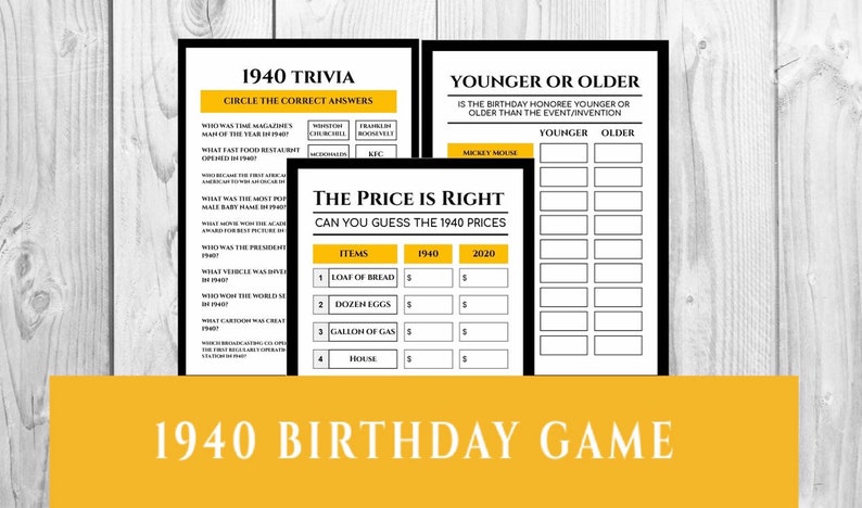80th Birthday Party Games 1940s Games Family Games Etsy 80th Birthday Party Games 1940s Games Family Games Etsy