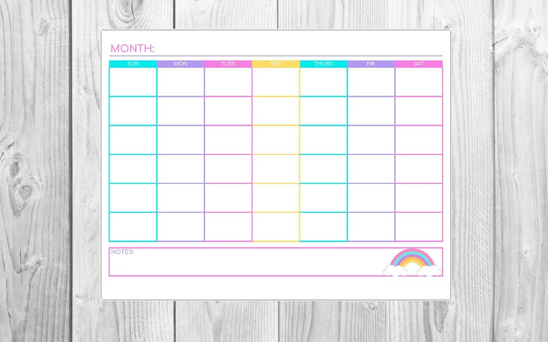 Kid Calendar Girls Calendar Kid Planner Printable - Etsy