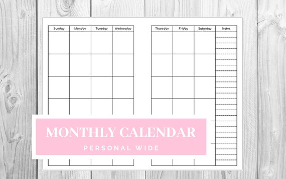 personal-wide-monthly-calendar-blank-calendar-planner-printable-4-75-x-6-75-inches-filofax-instant-download-etsy