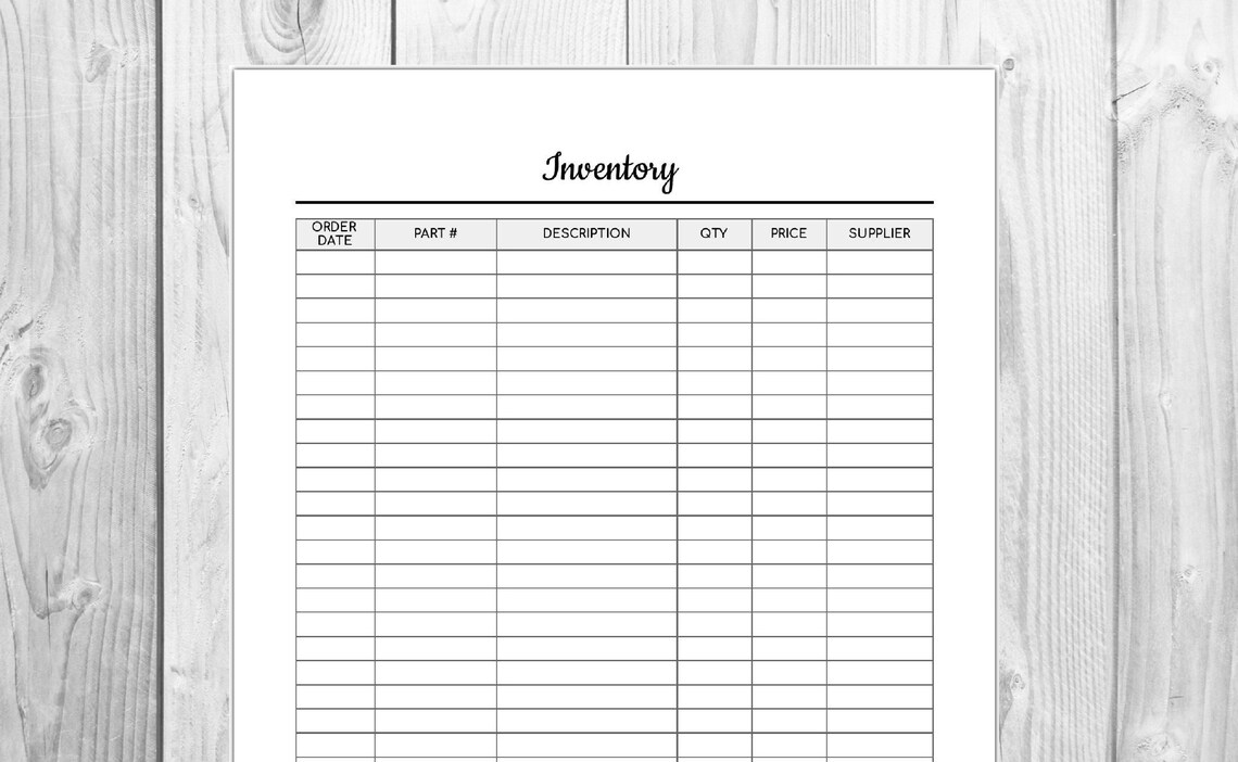Inventory Printable Editable Product Inventory Etsy - Etsy