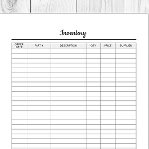 Inventory Printable Editable Product Inventory Etsy - Etsy