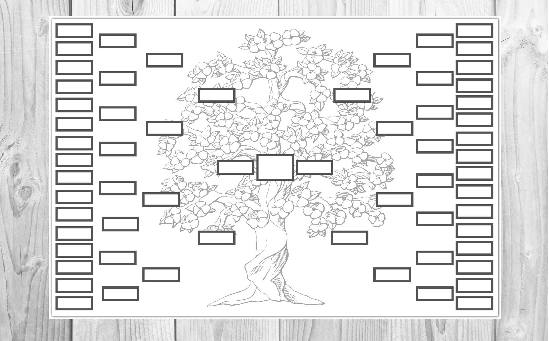Family Tree Printable Fillable Family Tree Pedigree Chart | Etsy UK