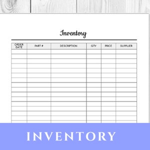 Inventory Printable Editable Product Inventory Etsy - Etsy