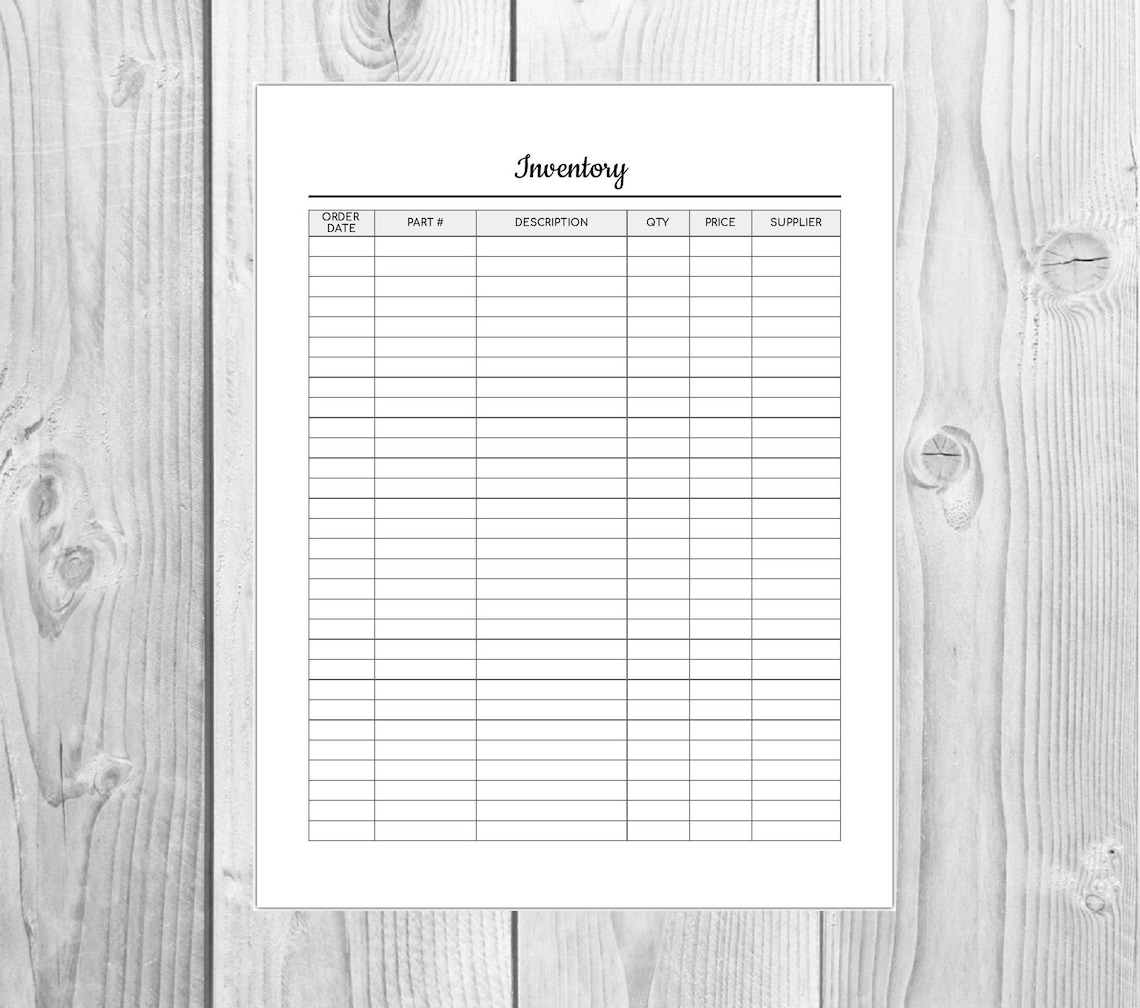 Inventory Printable Editable Product Inventory Etsy - Etsy