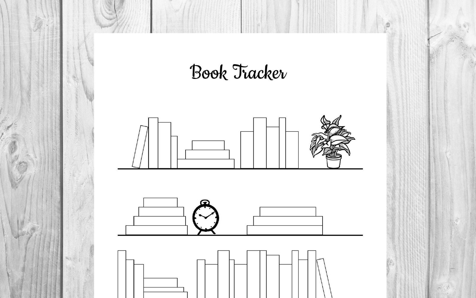 Bookshelf Printable Reading Tracker Book List 50 Books - Etsy