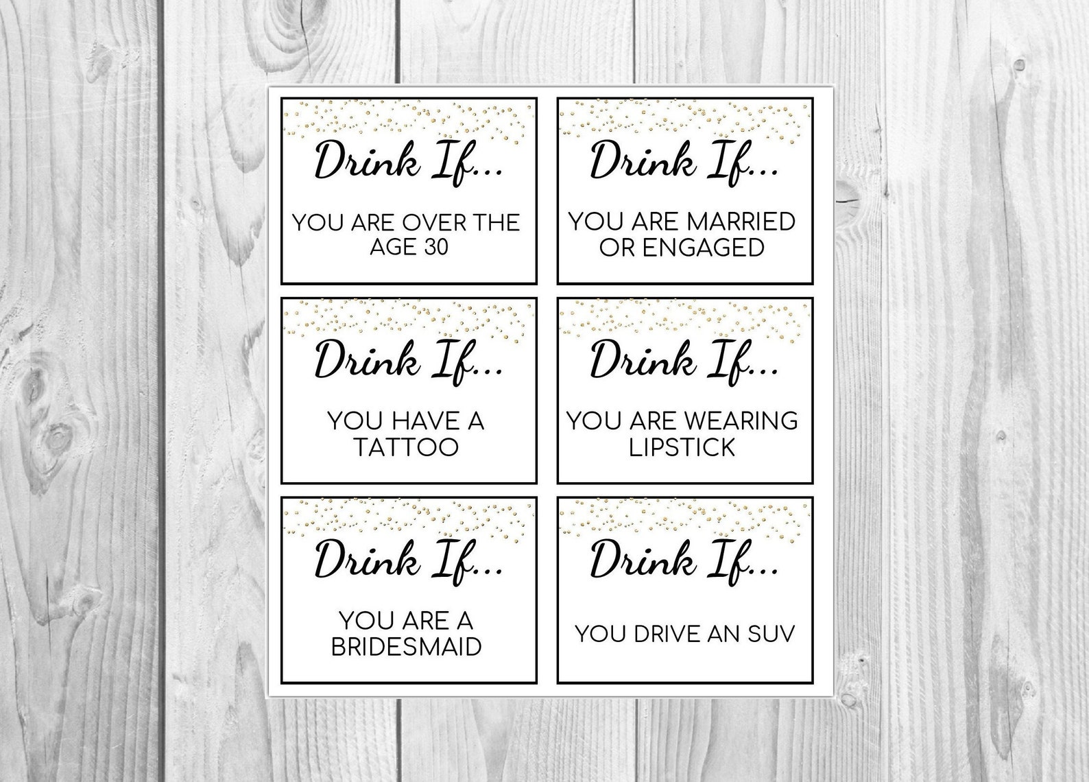 Bachelorette Drinking Game Printable Bridal Shower Games - Etsy