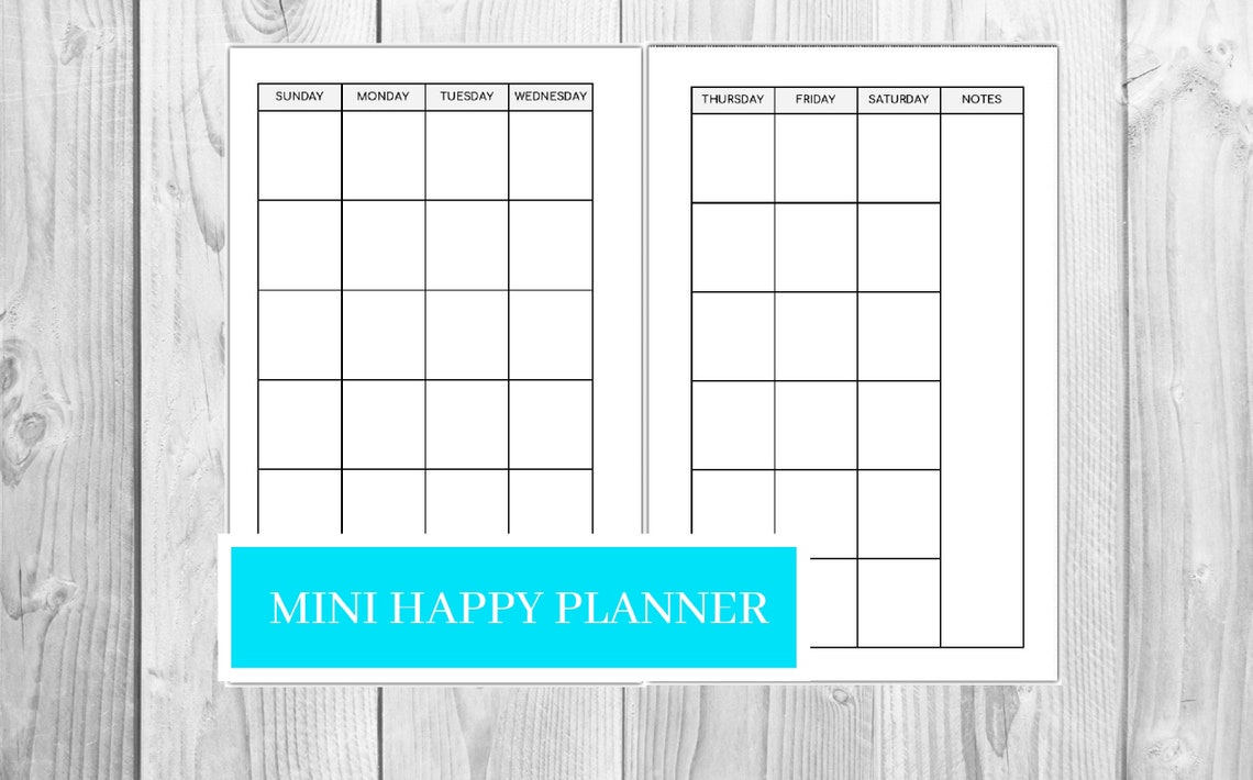 Happy Planner Mini Monthly Planner Inserts Printable Month Etsy