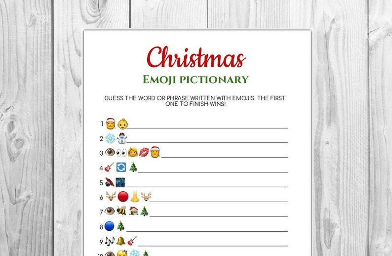 Christmas emoji Pictionary