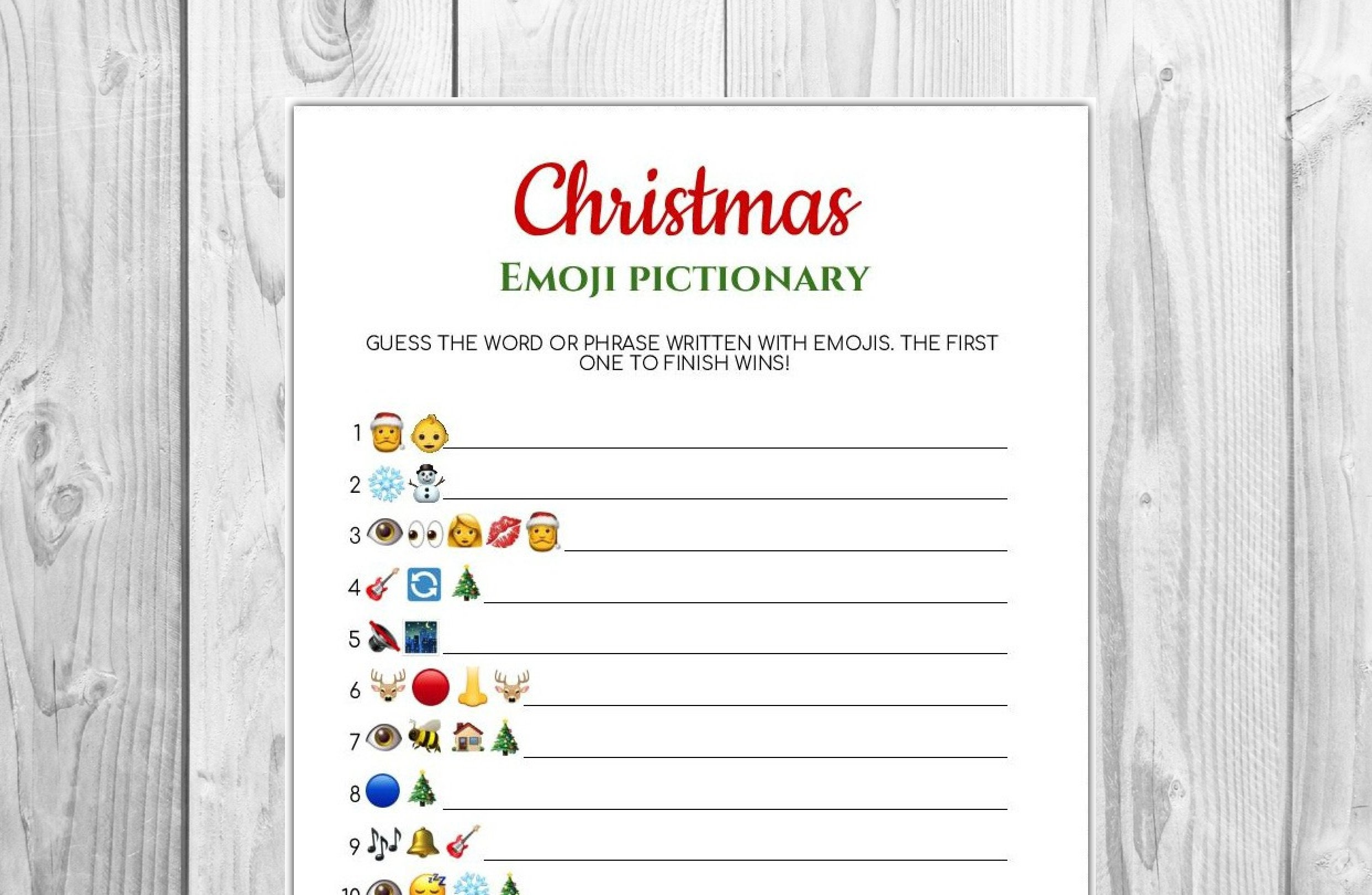 Christmas cheap emoji pictionary