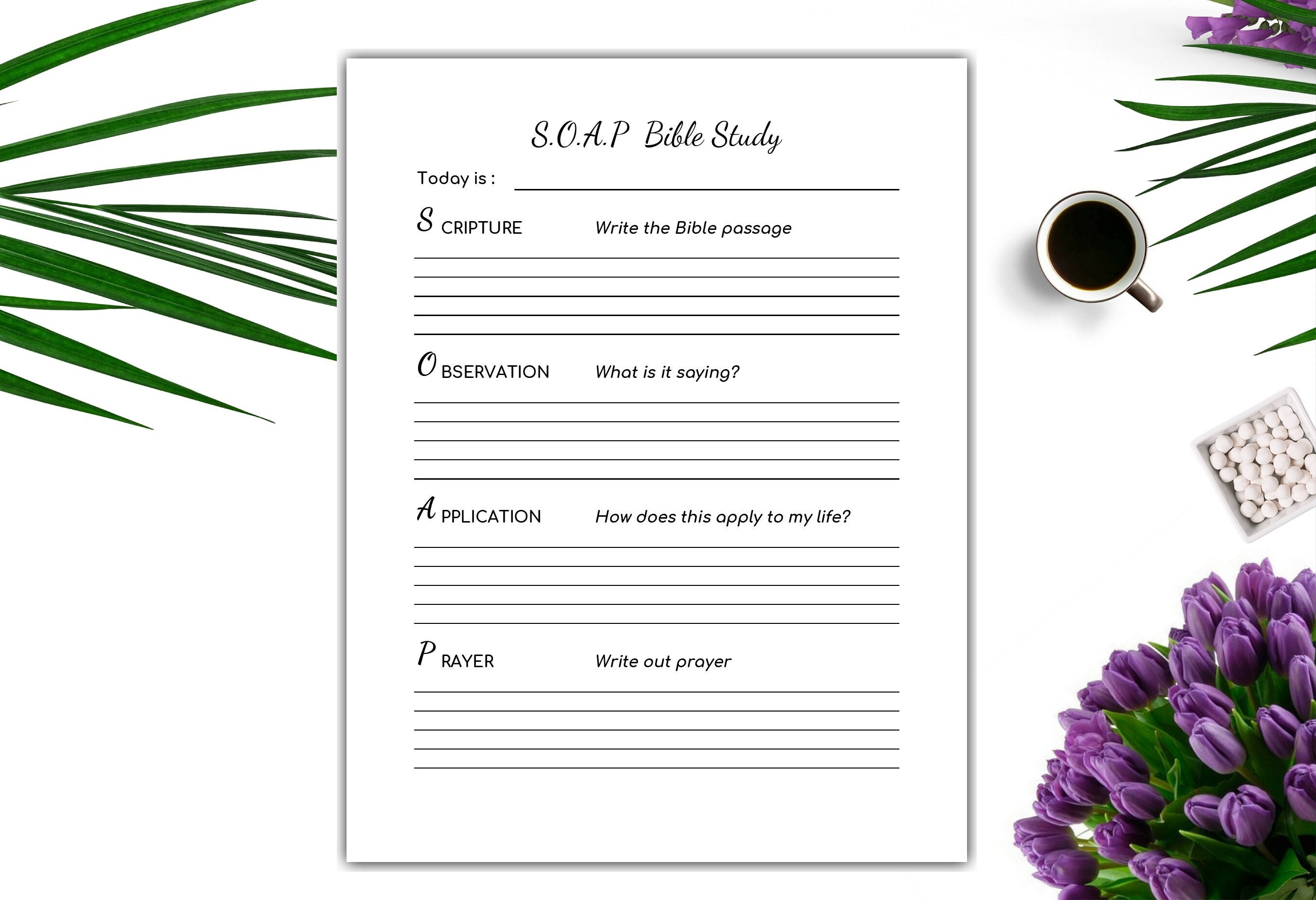 S.O.A.P Bible Study Prayer Journal Printable Bible | Etsy