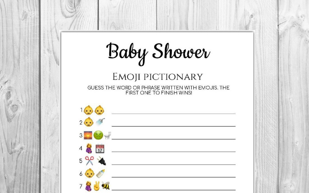 Baby Shower Emoji Pictionary Baby Shower Game Printable Baby Shower ...