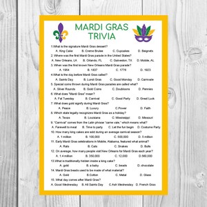 mardi gras trivia games