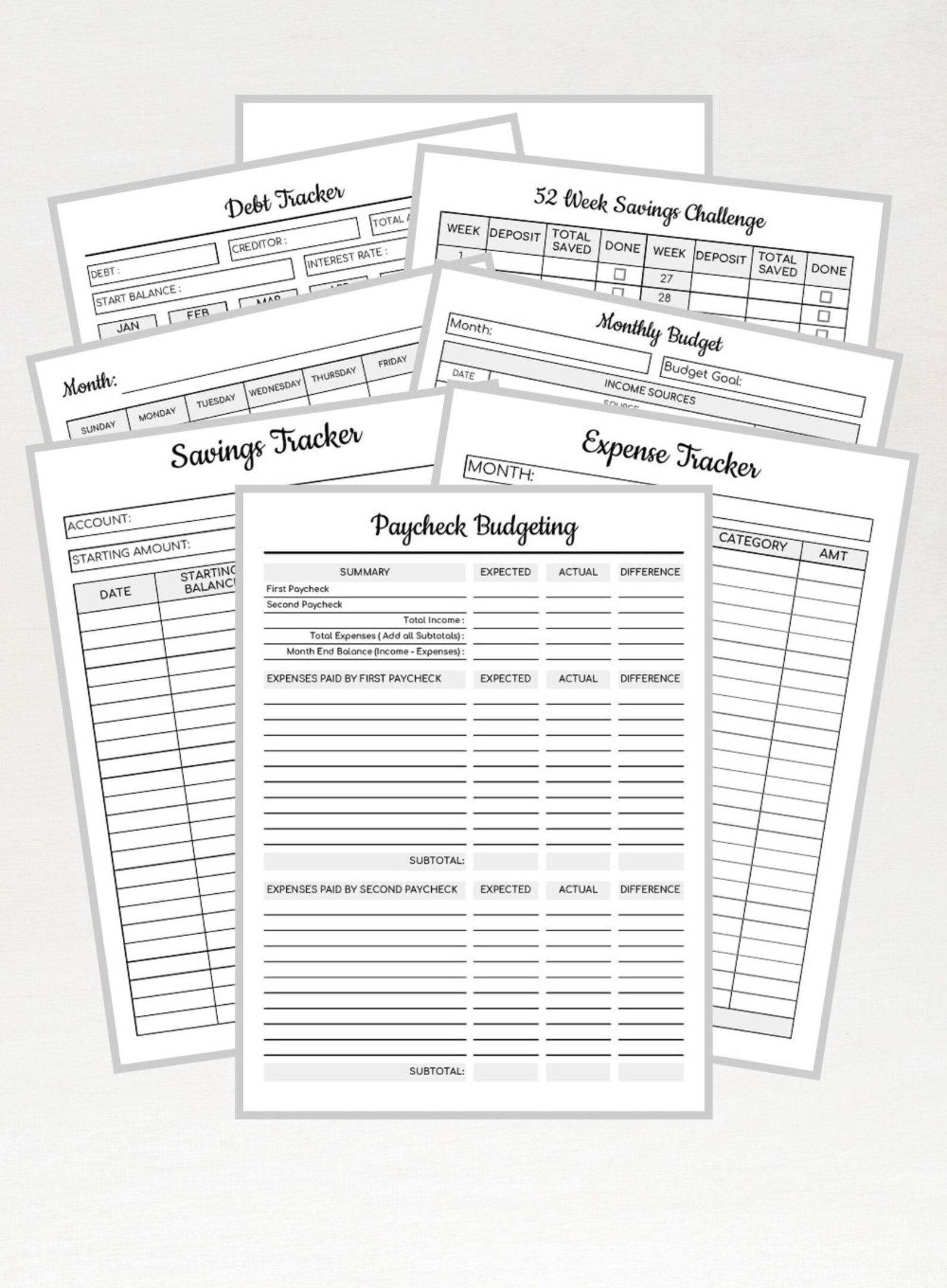B6 TN Finance Planner Bundle Printable Savings Tracker | Etsy