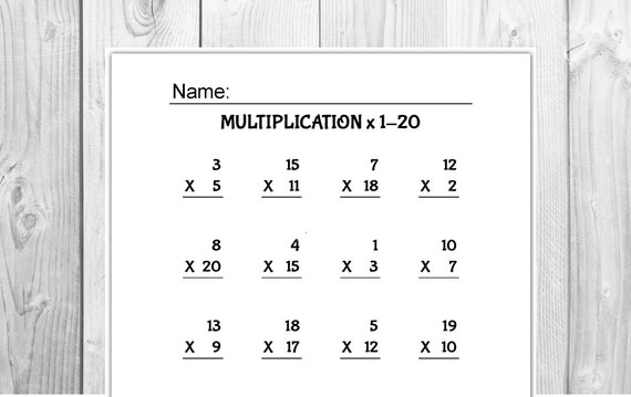 Math Multiplication 26 Sheets Math Table Printable | Etsy