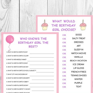 Cupcakes and Balloons Birthday Game Printable Who Knows the Birthday ...