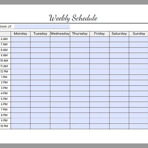 Weekly Schedule Pink Editable PDF Hourly Schedule Printable Instant ...