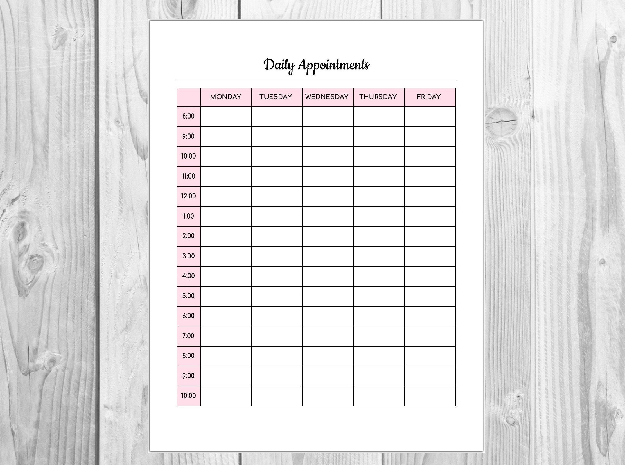 Daily Appointment Printable Printable Templates daily-appointment-printable-printable-templates