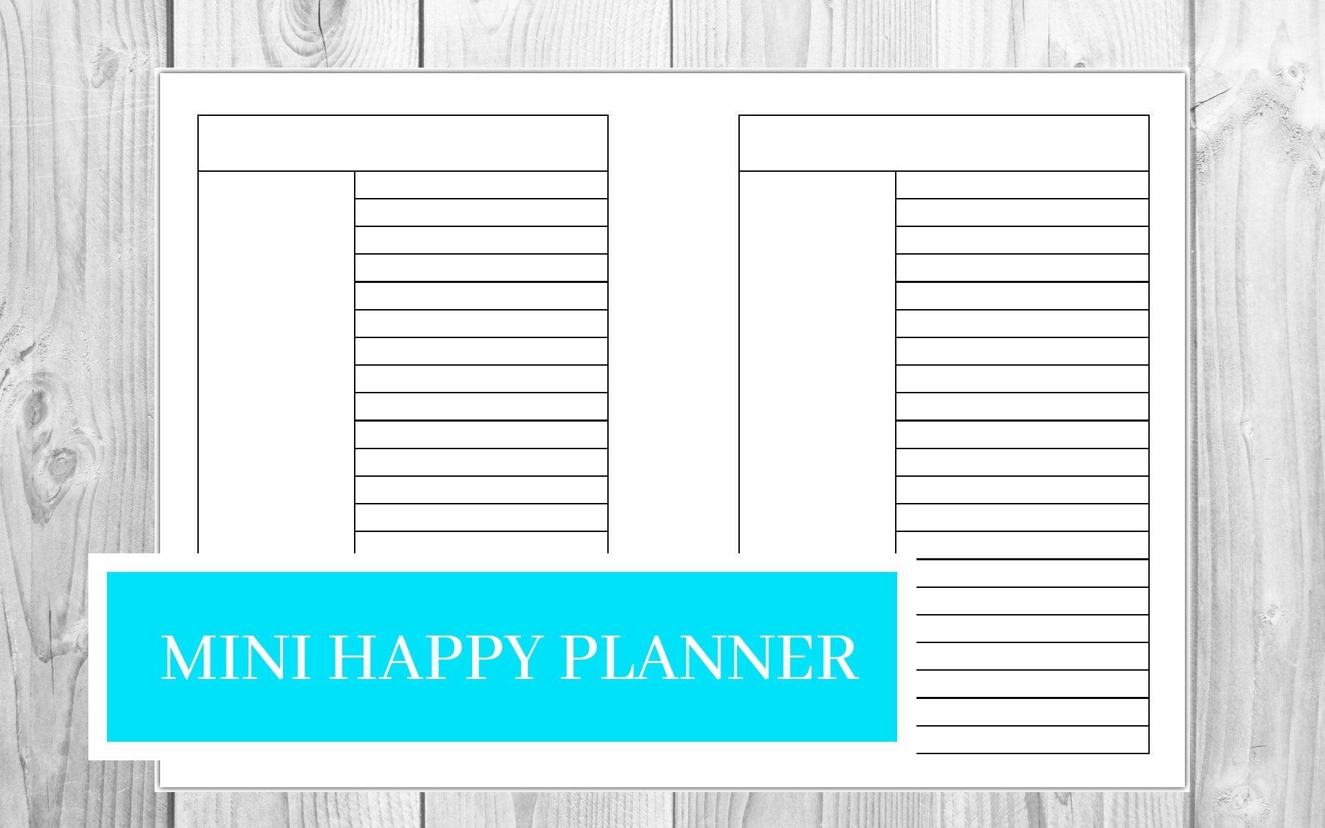 Happy Planner Mini Box Lines Printable Instant Download Etsy