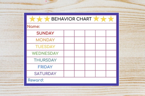 Behavior Reward Chart Printable