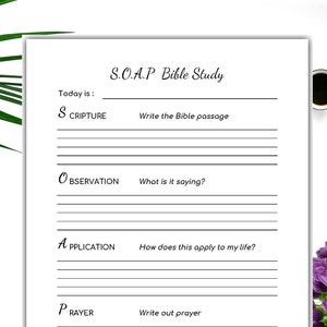 S.O.A.P Bible Study Prayer Journal Printable Bible Scripture Bible ...