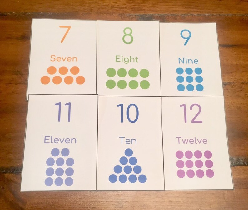 number flash cards 1 20 printable preschool learning etsy