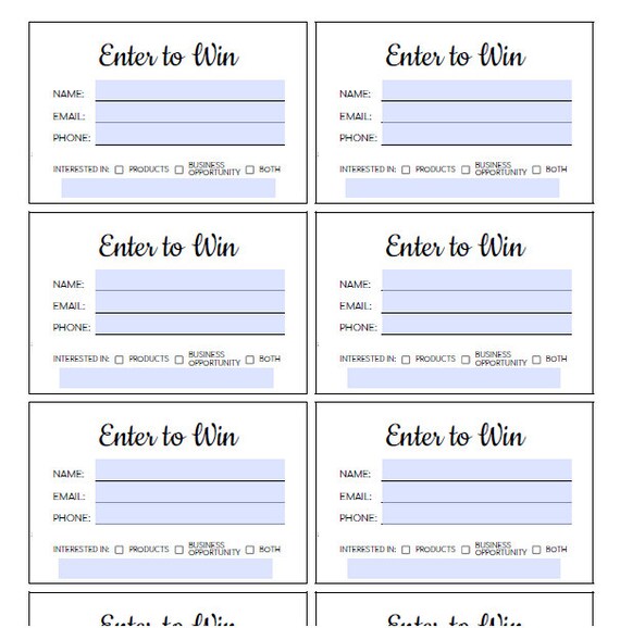 Enter To Win Template