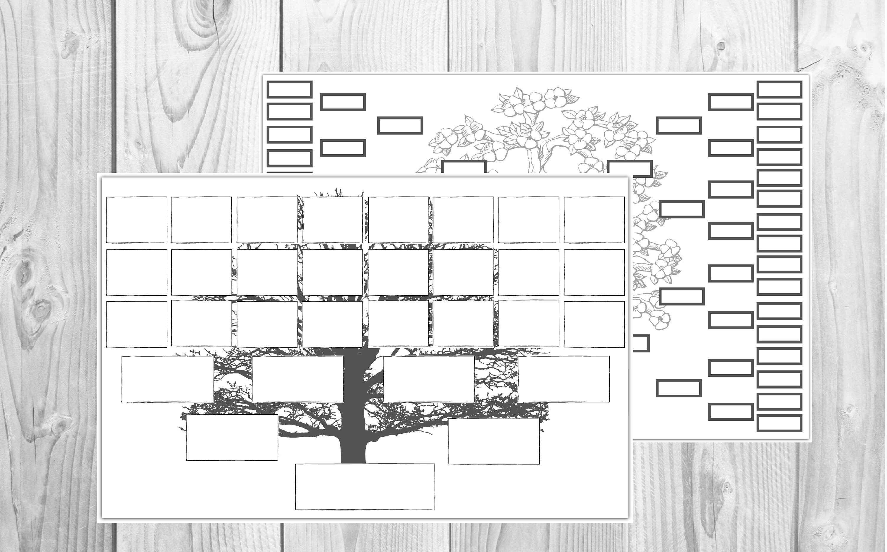 Family Tree Printable Fillable Family Tree Pedigree Chart | Etsy UK
