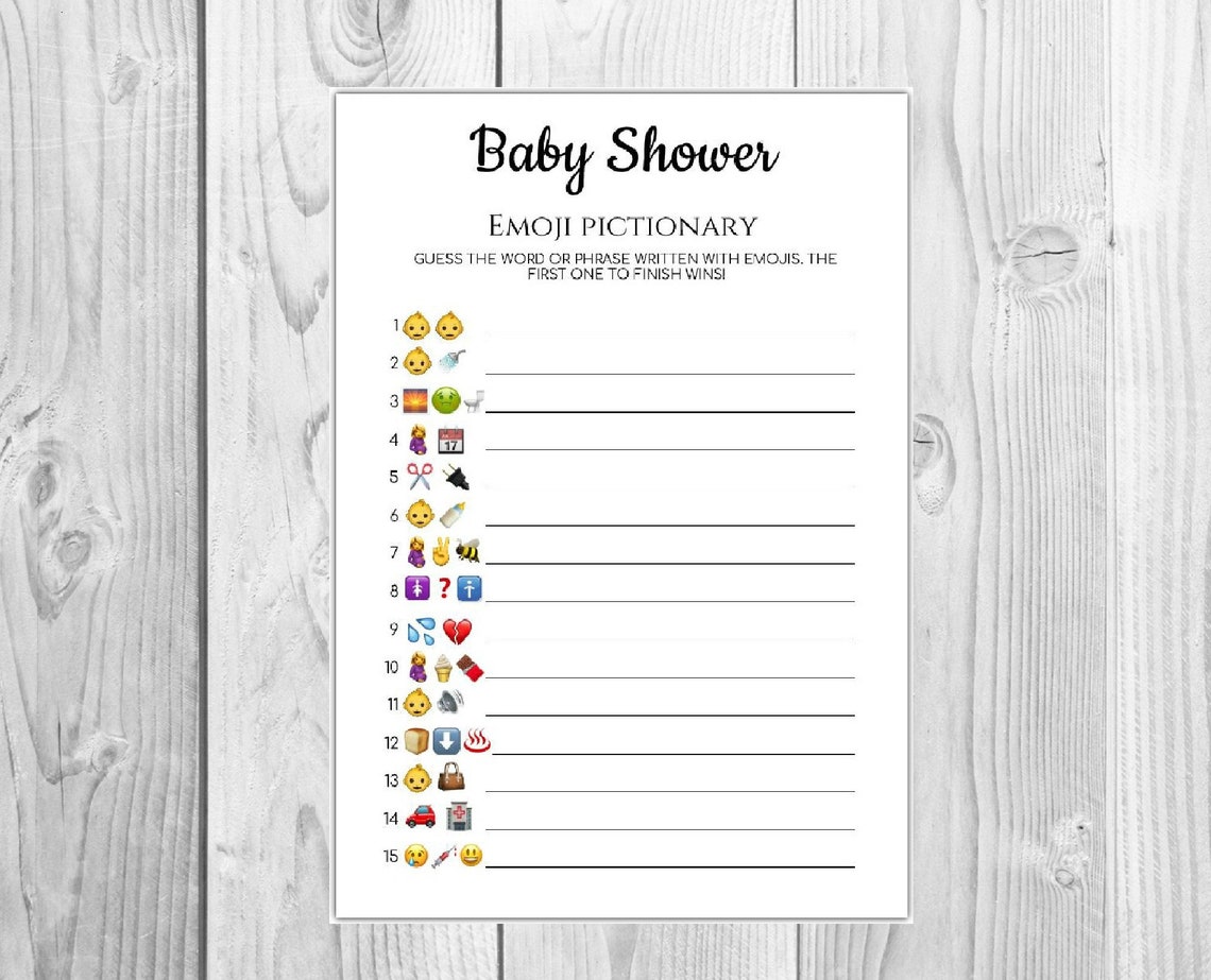 Baby Shower Emoji Pictionary Baby Shower Game Printable - Etsy