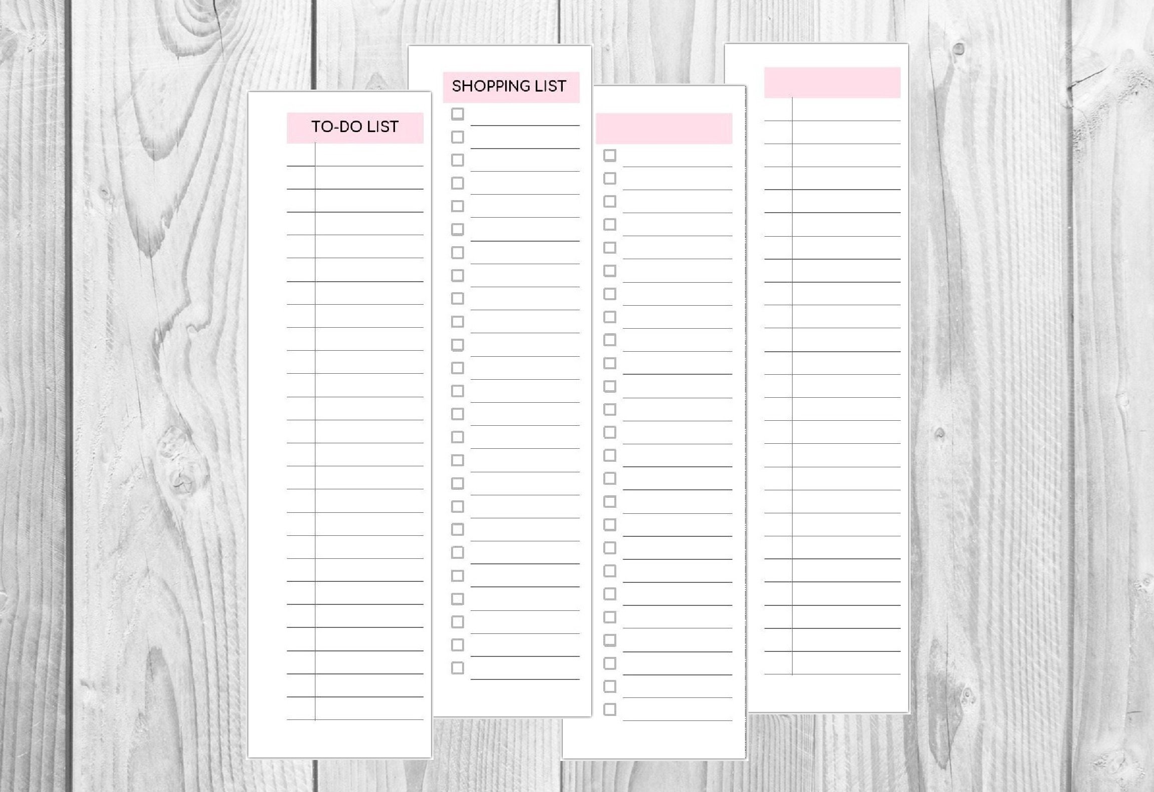 Personal Size Half Page Printable Shopping List To-do List | Etsy