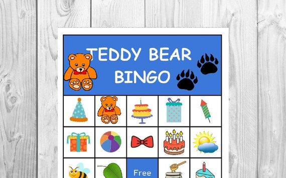 Birthday Bear Bingo Printable Kids Games Party Games | Etsy