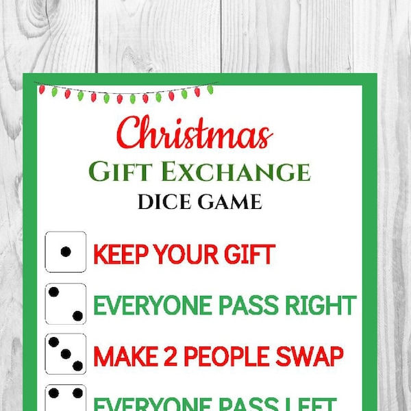 Secret Santa Dice Game - Etsy