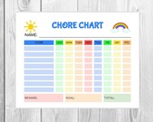Reward Chart Chore List PDF Printable Chore Chart - Etsy