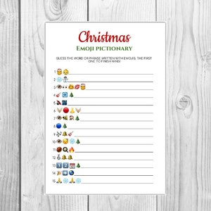 Christmas Song Emoji Pictionary Xmas Games Christmas Games Holiday Game Printable Family Games Printable Games Instant Download image 2