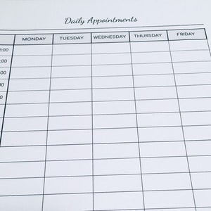 Daily Appointments Printable | Editable Appointment Sheet | Instant ...