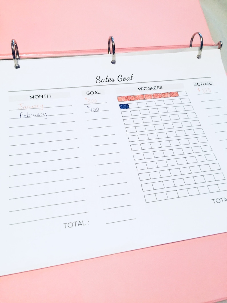 Sales Goal Printable Sales Tracker-etsy Sales-us Letter - Etsy