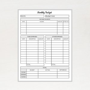 B6 TN Finance Planner Bundle Printable Savings Tracker Budget Planner ...