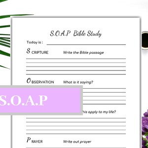 S.O.A.P Bible Study Prayer Journal Printable Bible Scripture Bible Study US Letter INSTANT ...