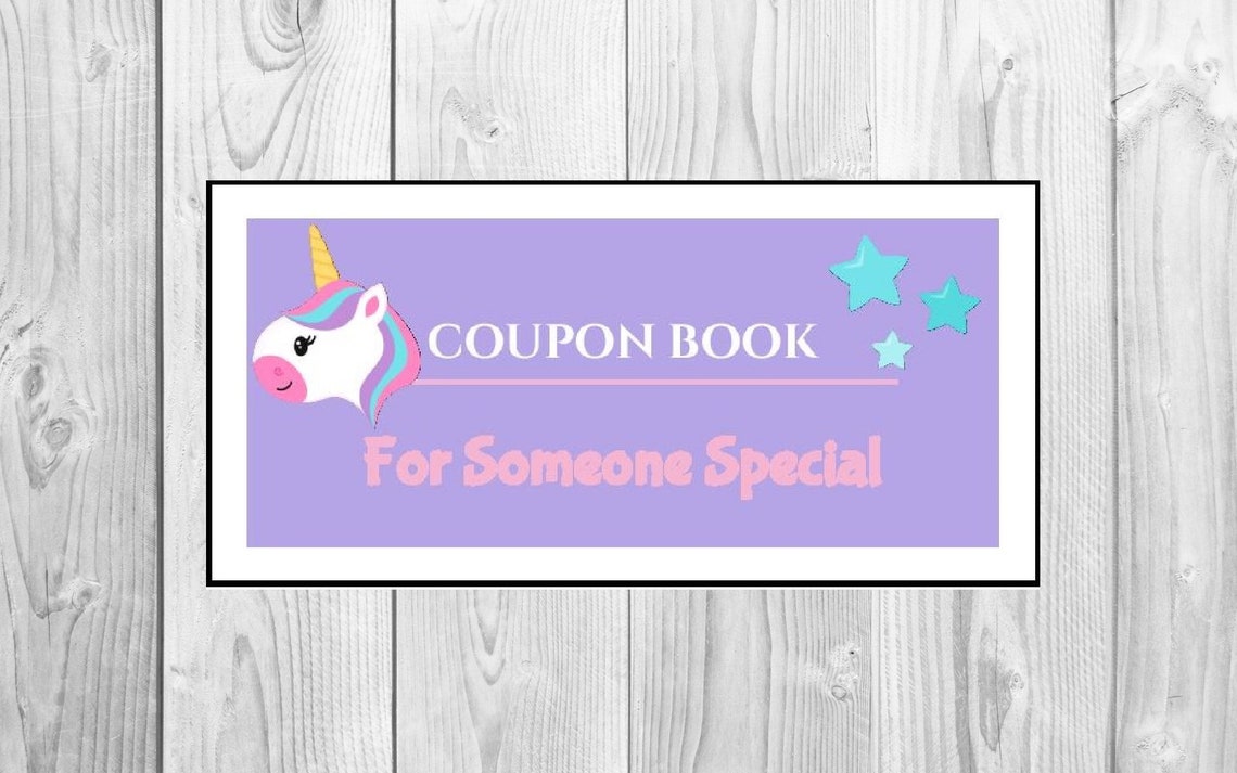 Unicorn Coupon Book 36 filled coupons Kid Reward Valentine Etsy