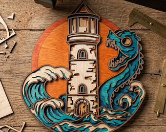Lighthouse multilayer. SVG. 3D Fantasy Decor. CNC . Cricut construction. Layered. Laser cut file