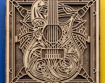 Guitar multilayer. SVG. 3D Decor. CNC . Cricut construction. Layered. Laser cut file