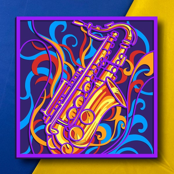 Saxophone Multilayer/ Saxophone SVG/ 3D Decor/ CNC file/ Saxophone svg files for cricut/ layered file