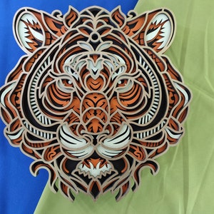 Tiger Multilayer/ Tiger SVG/ 3D Decor/ CNC file/ Tiger svg files for cricut/ layered file