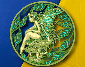 Fairy multilayer. SVG. 3D Decor. CNC . Cricut construction. Layered. Laser cut file