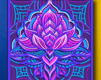 Lotus Multilayer/ Lotus SVG/ 3D Decor/ CNC file/ Lotus svg files for cricut/ layered file