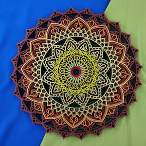 Mandala Multistrato/Mandala SVG/Decorazione 3D/file CNC/File SVG Mandala per file cricut/a strati