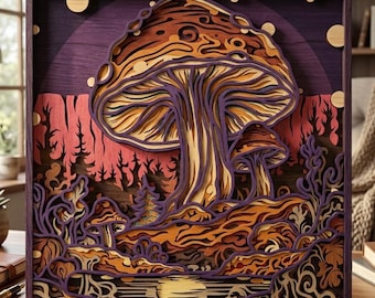 Mushroom multilayer. SVG. 3D Decor. CNC . Cricut construction. Layered. Laser cut file