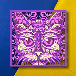 Chat multicouche/chat SVG/décor 3D/fichier CNC/fichiers chat chat pour cricut/fichier en couches